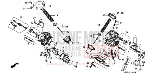 CARBURATEUR (PIECES CONSTITUTIVES) VT750C2W de 1998